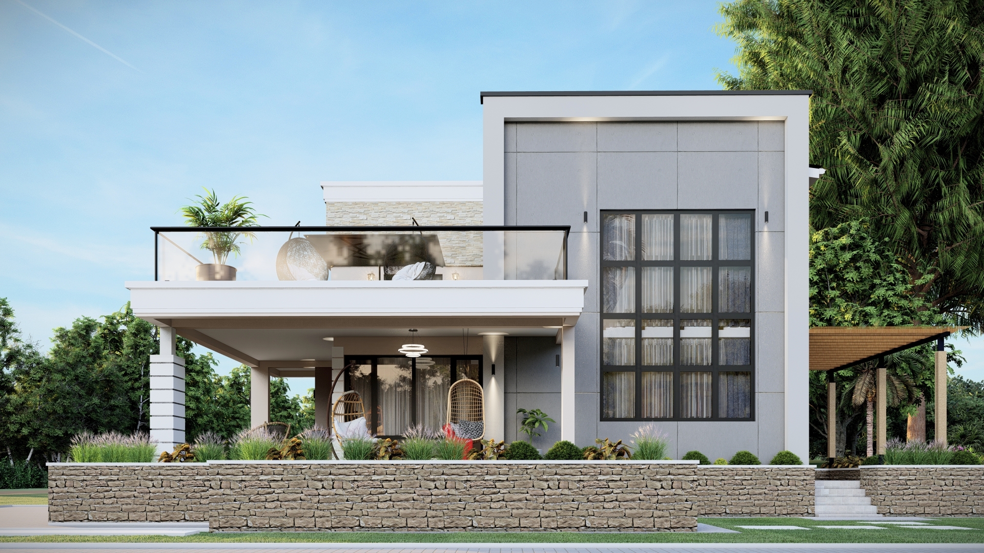 Katvel designs 3d house plans with interior and exterior visual renders