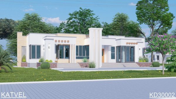 Modern 3 bedroom house plan by https:katveldesigns.com