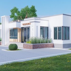 Contemporary 3 bedroom house plan