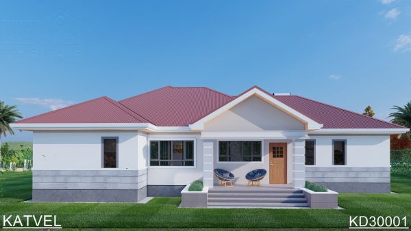 Meticulously designed 3-bedroom bungalow house plan by https://katveldesigns.com